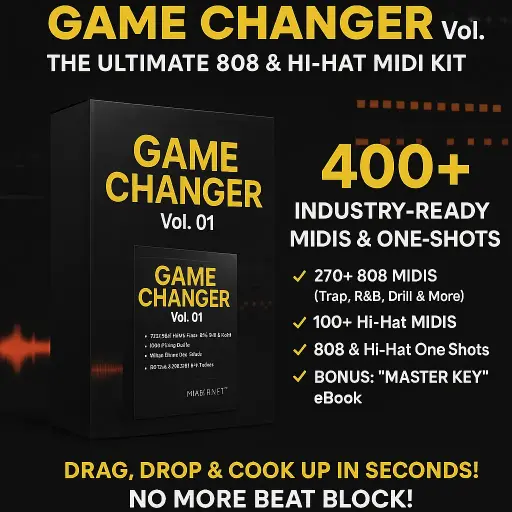 GAME CHANGER Vol. 01  Your Ultimate 808 & Hi-Hat MIDI Kit! 400+ files with [master key ebook]